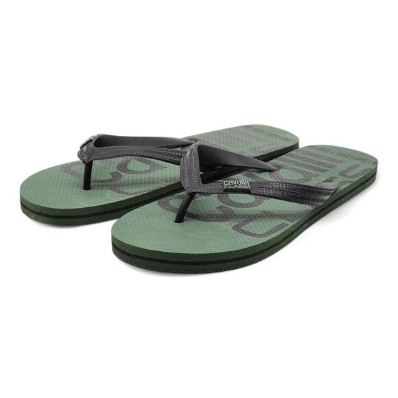 Cavalli Class Logo Men\'s Flip Flops Sandals in Green size 9 42-43 main image 5